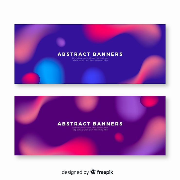 Vector gratuito banners de formas orgánicas abstractas