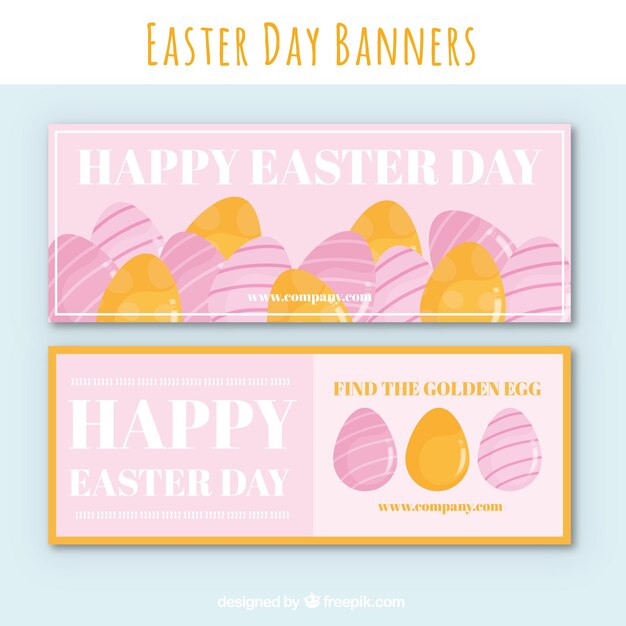 Banners geniales con huevos de pascua decorativos