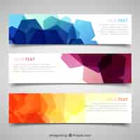 Vector gratuito banners con geometría abstracta