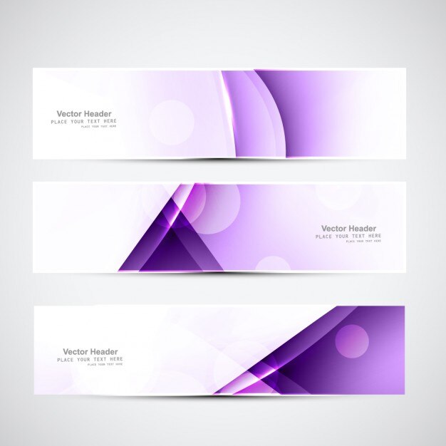 Vector gratuito banners geométricas moradas
