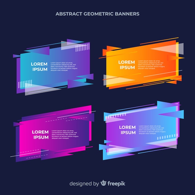 Banners geométricos abstractos. plantilla editable
