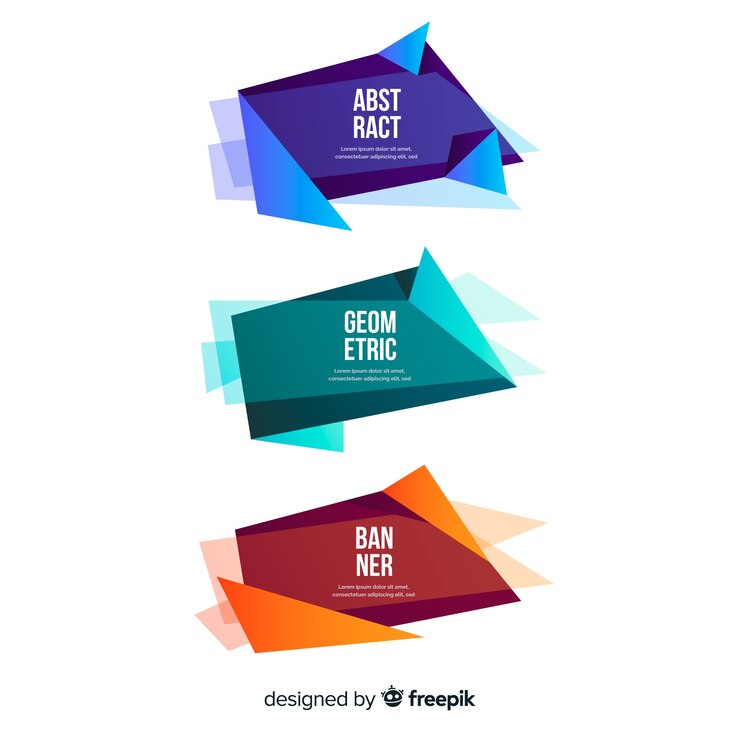 Vector gratuito banners geométricos abstractos