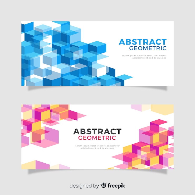 Vector gratuito banners geométricos abstractos