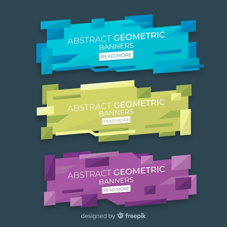 Vector gratuito banners geométricos abstractos