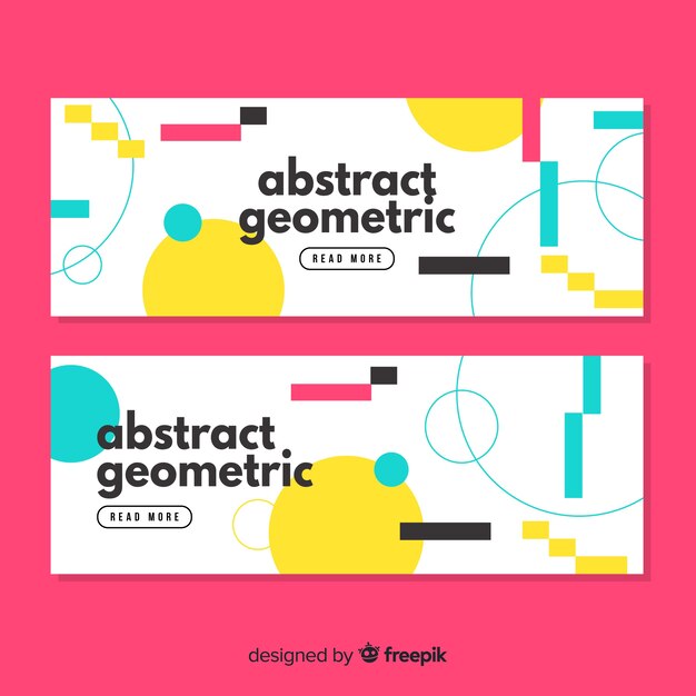 Banners geométricos abstractos