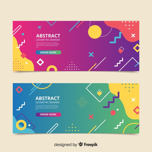 Banners geométricos abstractos