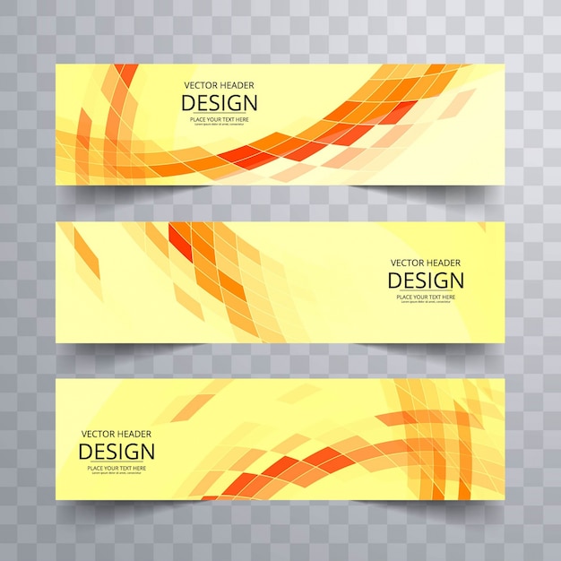 Banners geométricos amarillos