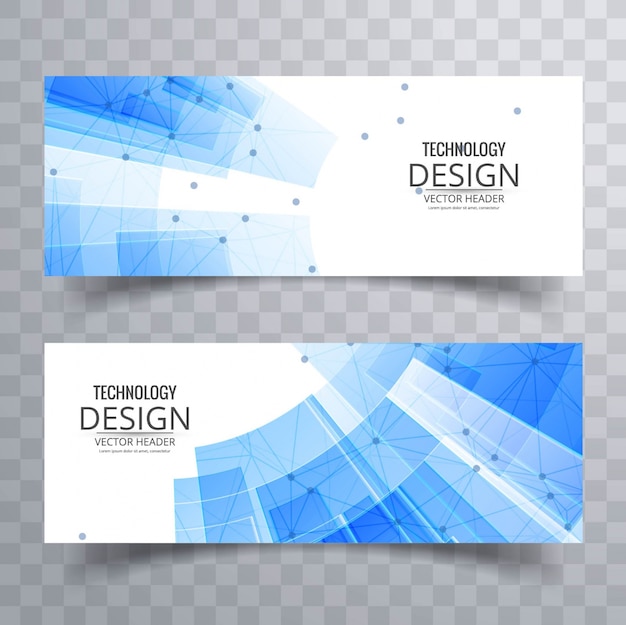 Vector gratuito banners geométricos azules