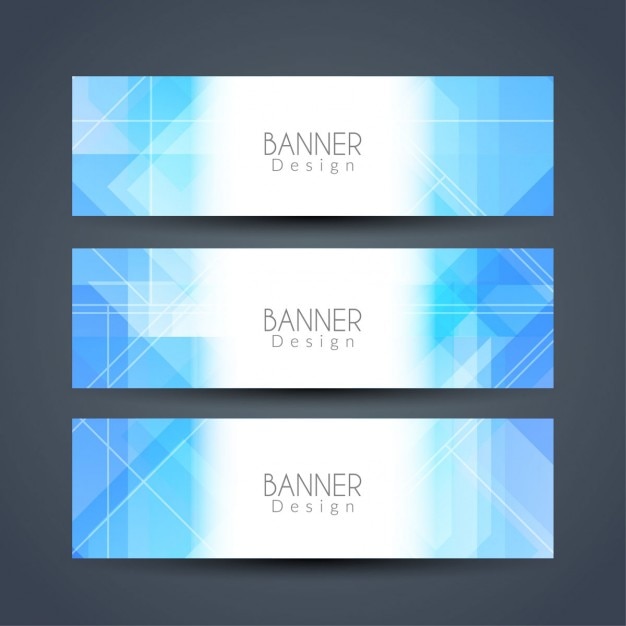 Banners geométricos, cristales azules