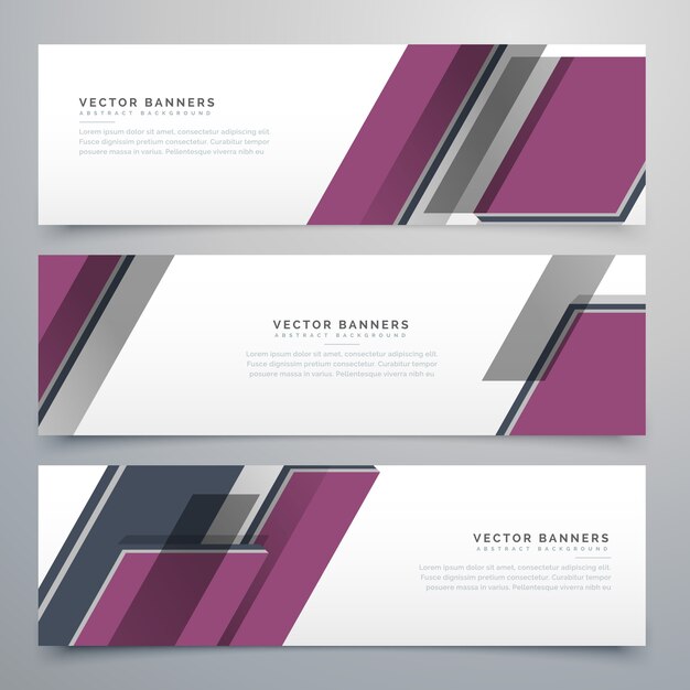 banners geométricos elegantes set diseño