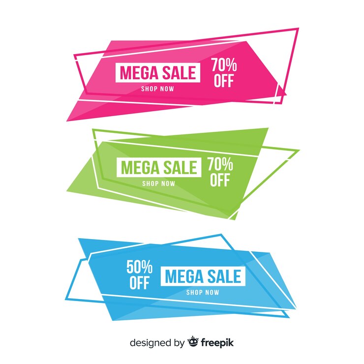 Vector gratuito banners geométricos de rebajas