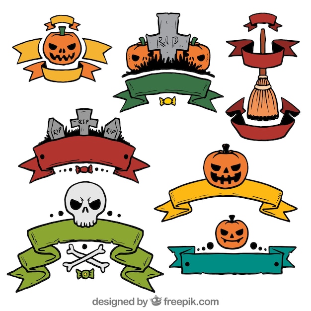 Banners de halloween de colores