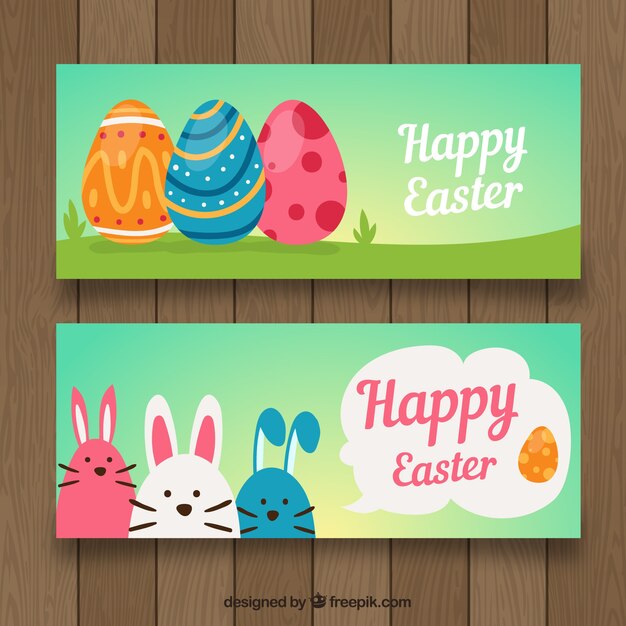 Banners hechos a mano del día de pascua