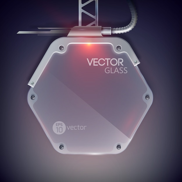Vector gratuito banners hexagonales de vidrio de tecnología