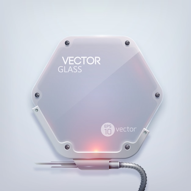 Vector gratuito banners hexagonales de vidrio de tecnología