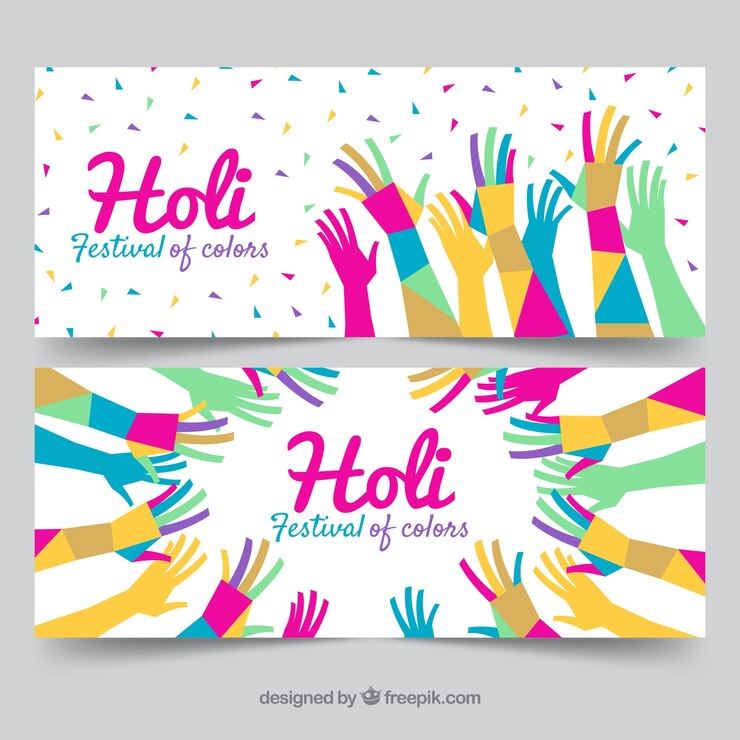 Vector gratuito banners del holi festival