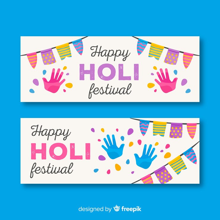 Vector gratuito banners del holi festival