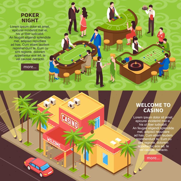 Banners horizontales de casino 3D