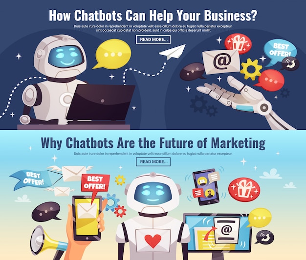 Banners horizontales de Chatbot