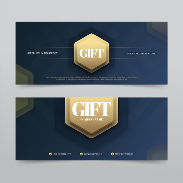 Vector gratuito banners horizontales de cupón de regalo degradado