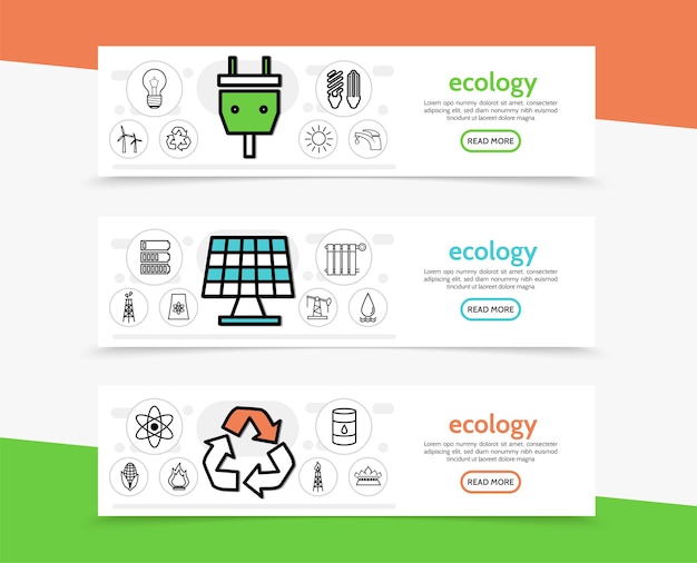 Vector gratuito banners horizontales de ecología