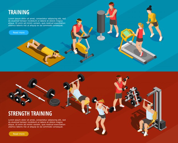 Banners horizontales de entrenamiento deportivo
