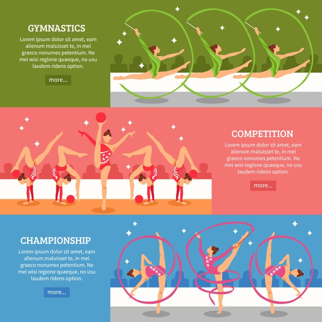 Banners horizontales de gimnasia artística