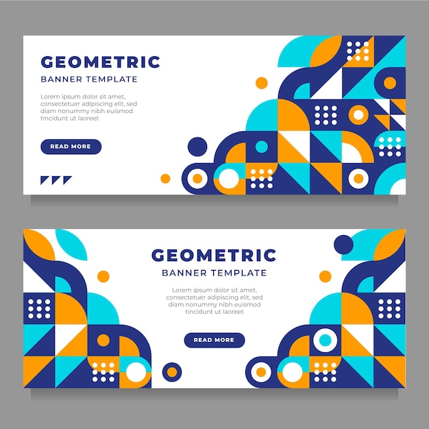 Vector gratuito banners horizontales de mosaico plano