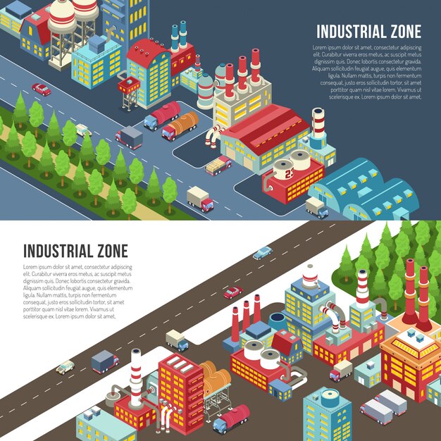 Banners horizontales de la zona industrial