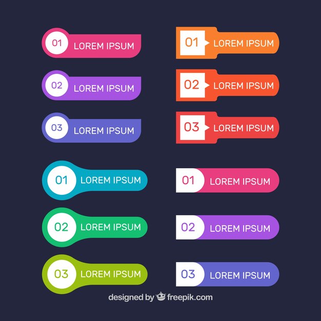 Banners infográficos coloridos