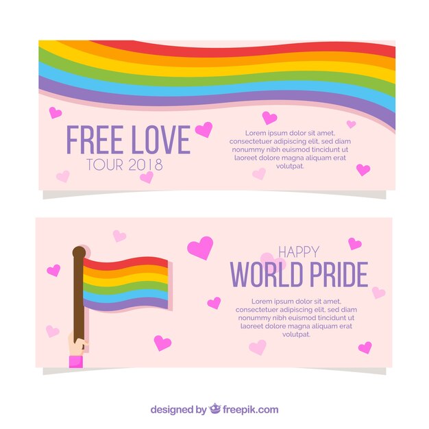 Banners de lgtb pride rosas