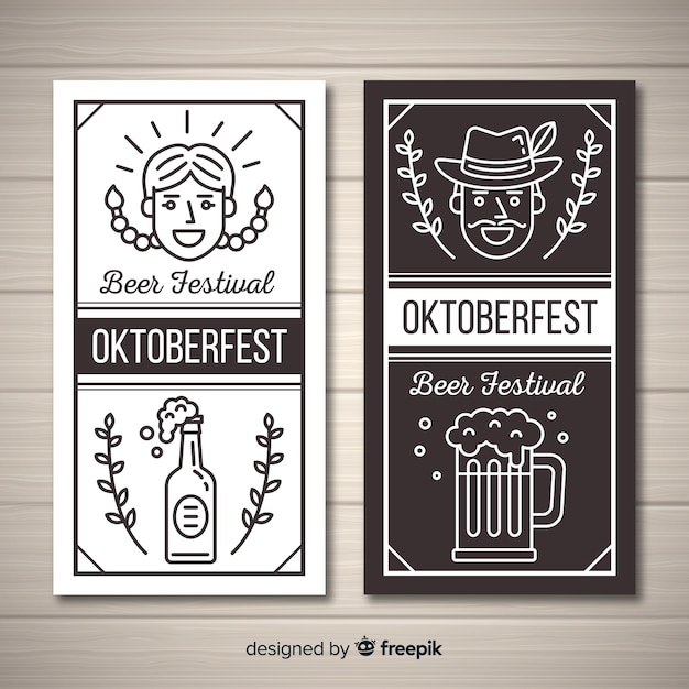 Banners lineales del oktoberfest