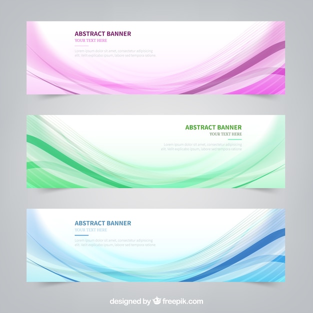 banners de lineas onduladas