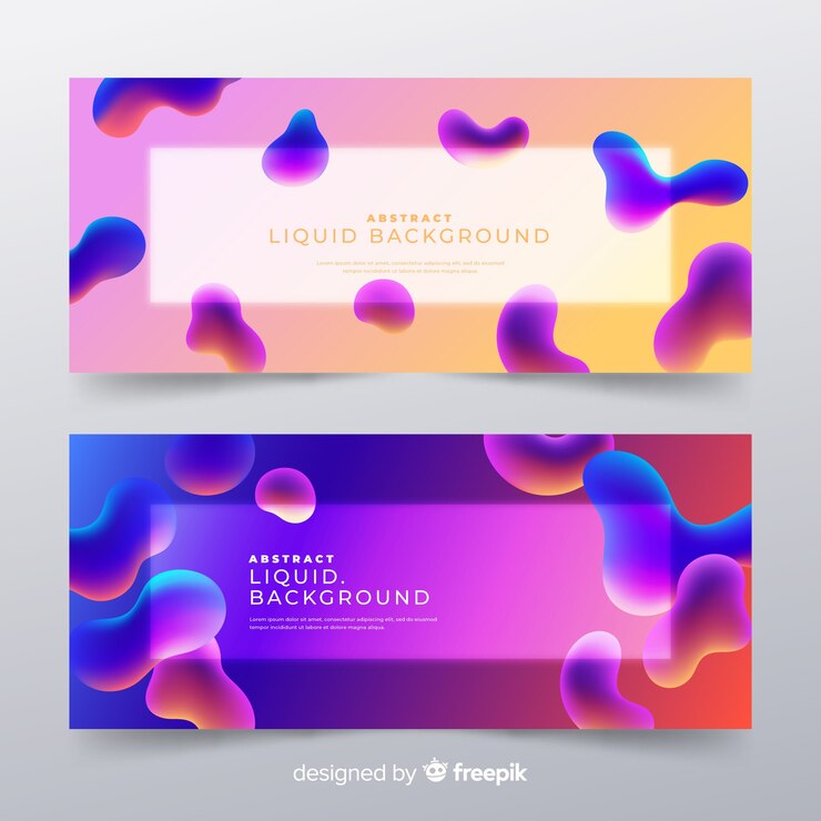 Vector gratuito banners líquidos abstractos