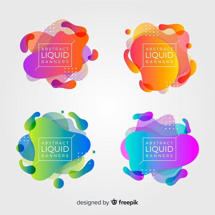Vector gratuito banners líquidos abstractos