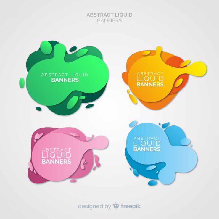 Vector gratuito banners líquidos abstractos