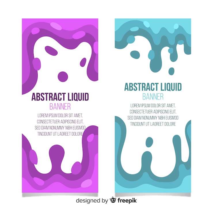 Vector gratuito banners líquidos abstractos