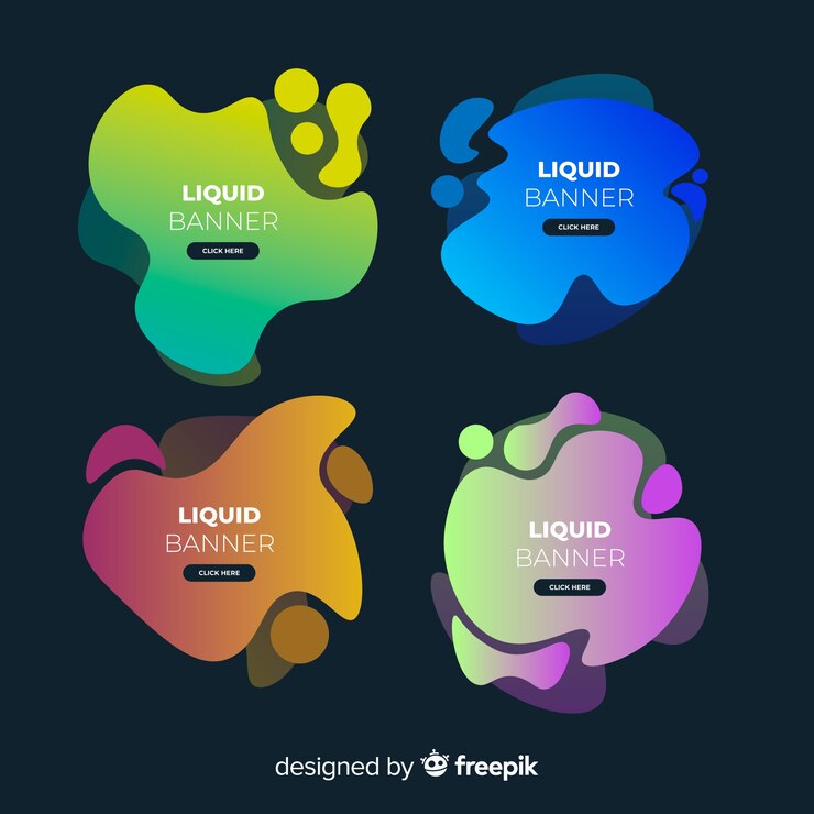 Vector gratuito banners líquidos abstractos