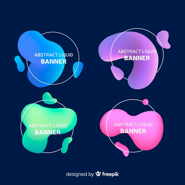 Vector gratuito banners líquidos abstractos