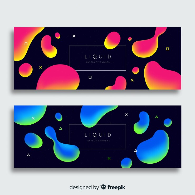 Vector gratuito banners líquidos abstractos