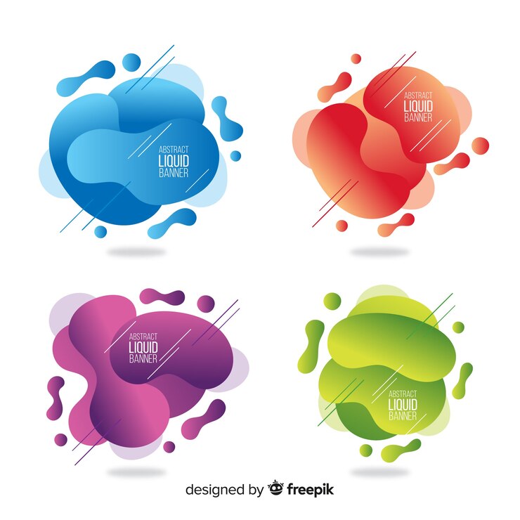 Vector gratuito banners líquidos abstractos