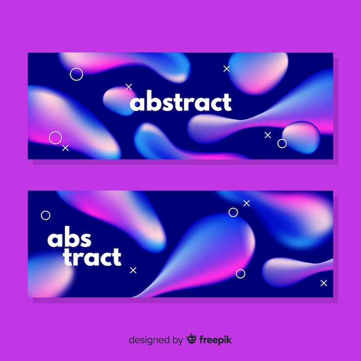 Vector gratuito banners líquidos abstractos