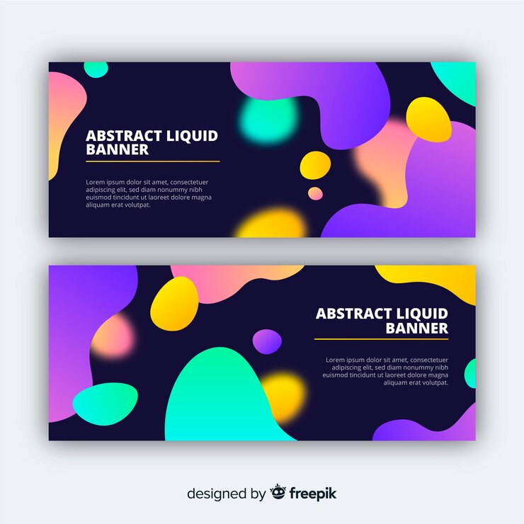 Vector gratuito banners líquidos abstractos