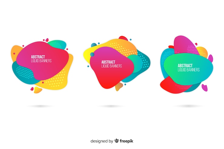 Vector gratuito banners líquidos abstractos