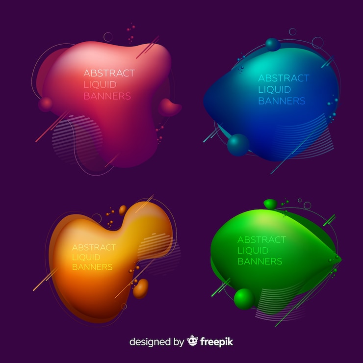 Vector gratuito banners líquidos abstractos