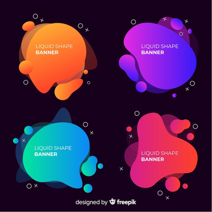 Vector gratuito banners líquidos abstractos