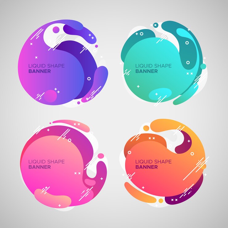 Vector gratuito banners líquidos coloridos