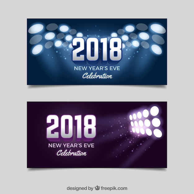 Vector gratuito banners de luces de 2018