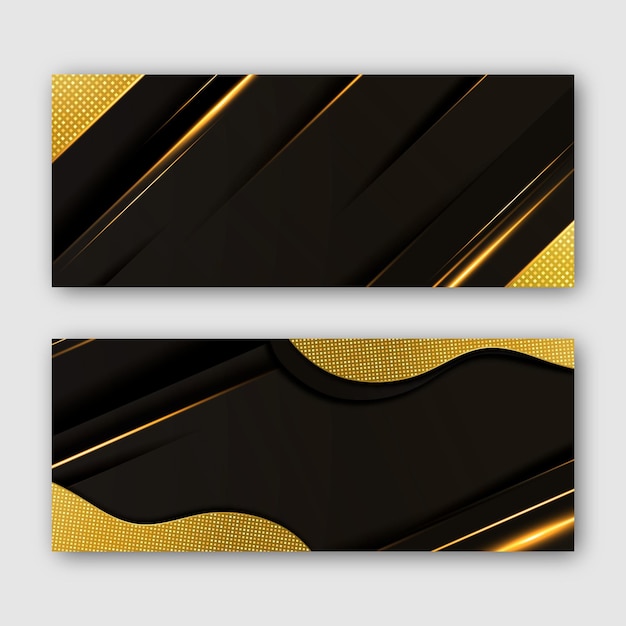 Banners de lujo dorado degradado