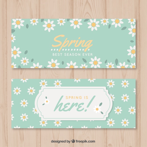 Vector gratuito banners de margaritas